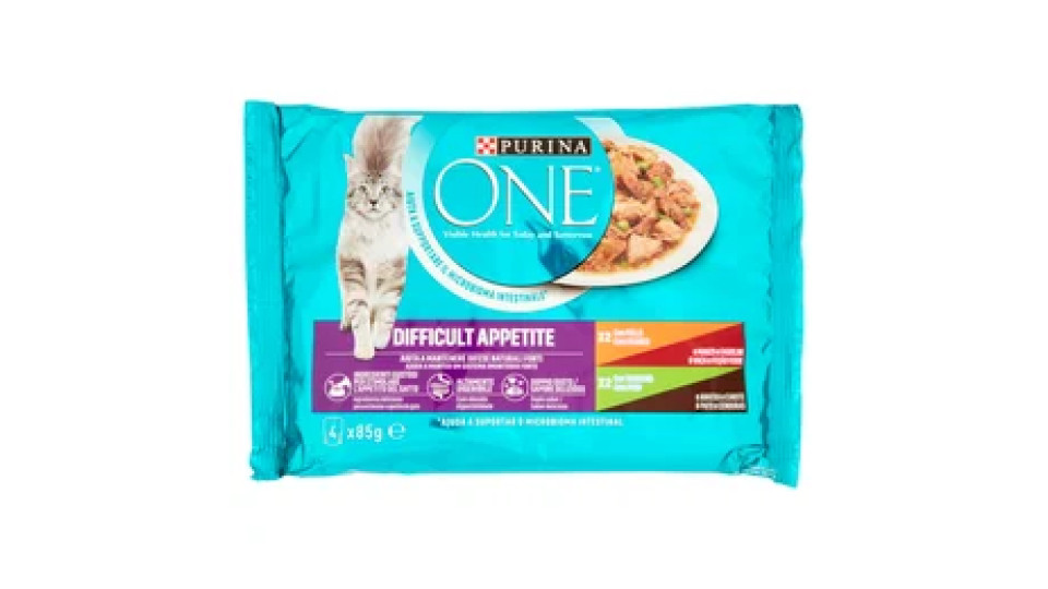PURINA ONE Single Serve - Appetito Difficile - Pollo e Manzo/ Tacchino e Anatra - 4x85g