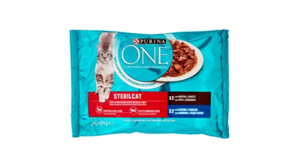 PURINA ONE Single Serve - Sterilcat - Anatra e Sardine - 4x85g