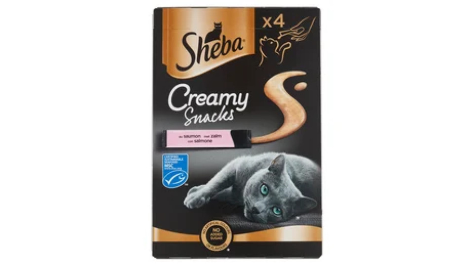 Sheba Creamy Snacks con salmone 4 x 12 g