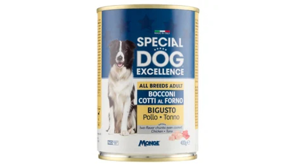 Special Dog Excellence All Breeds Adult Bocconi Cotti al Forno Bigusto Pollo Tonno 400 g