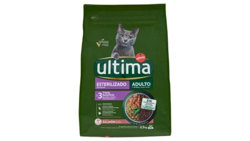 ultima Cat Sterilizzati Adulto 1-10 Anni con Salmone 2,5 kg