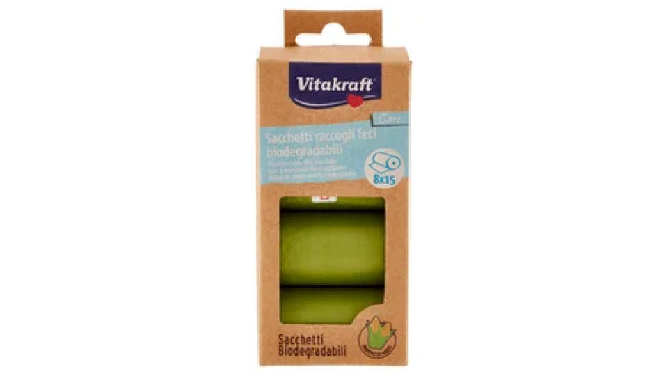 Vitakraft Care Sacchetti raccogli feci biodegradabili 8 x 15 pz