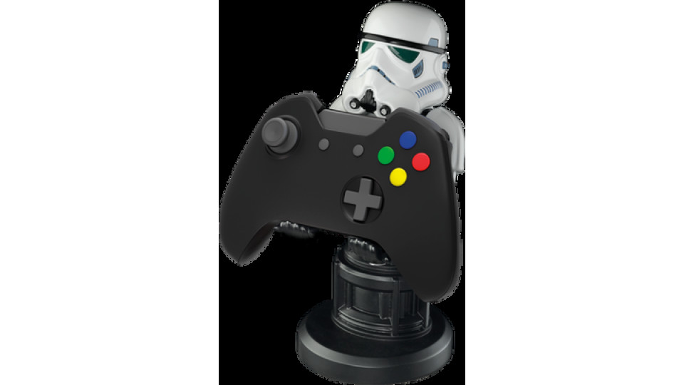 EXG Cable Guys - Star Wars Stormtrooper Supporto attivo Telefono cellulare/smartphone, Telecomando Nero, Bianco