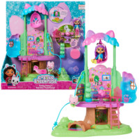 Gabby's Dollhouse , set di gioco trasformabile Garden Treehouse con luci, 2 personaggi, 5 accessori, 1 scatola con sorpresa, 3 mobili, giocattoli per bambini dai 3 anni in su