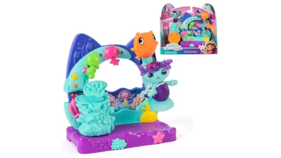 Gabby's Dollhouse : The Movie, Balcone acquario di MerCat con personaggio giocattolo e accessori per la casa delle bambole, giocattoli per bambine e bambini dai 3 anni in su