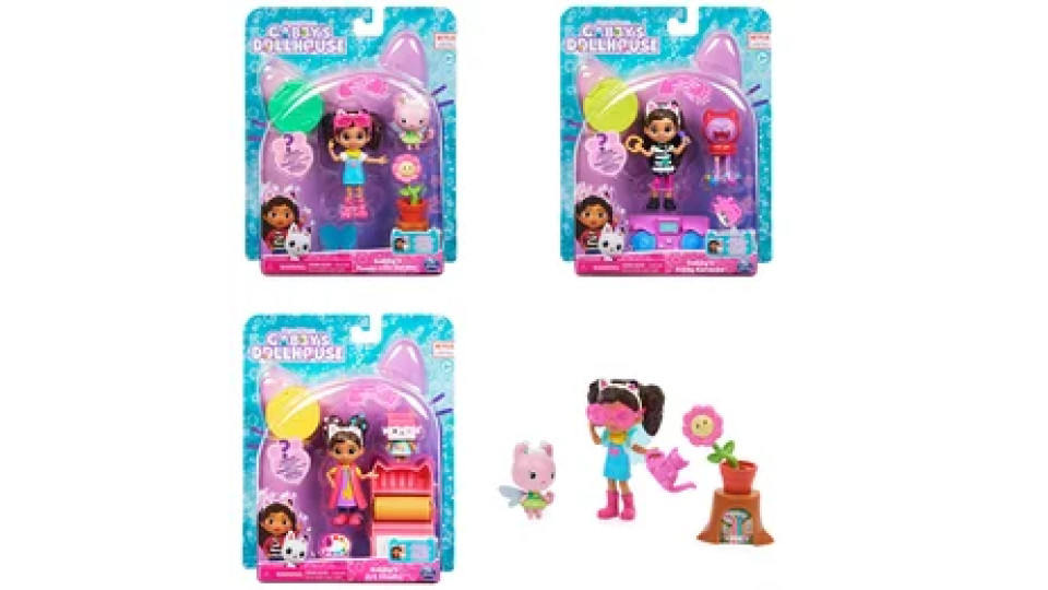 Gabby's Dollhouse Gabby‘s Dollhouse, set Art Studio con 2 personaggi giocattolo, 2 accessori, scatola con sorpresa e mobile, giocattolo per bambini dai 3 anni in su
