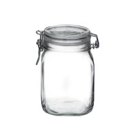 Bormioli Rocco Vaso Vetro Fido con Tappo Ermetico Rettangolare 1 lt