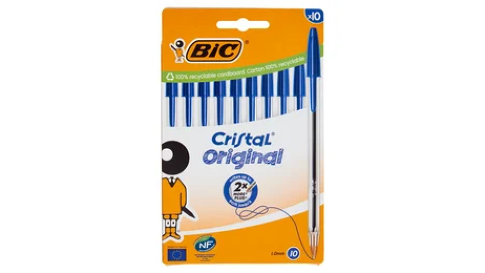 Bic Cristal Original Penne a Sfera Blu, 10 pezzi