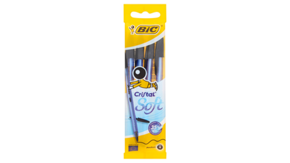 Bic Cristal soft medium 4 penne nere