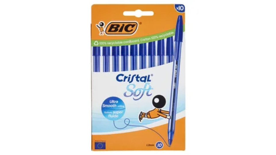 Bic Cristal Soft Penna a sfera Blu 1.2 mm 10 pz