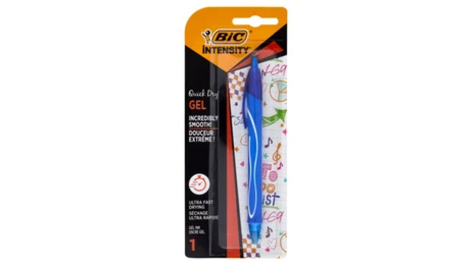 Bic Intensity Quick Dry, Penna Gel Blu, 1 pezzo