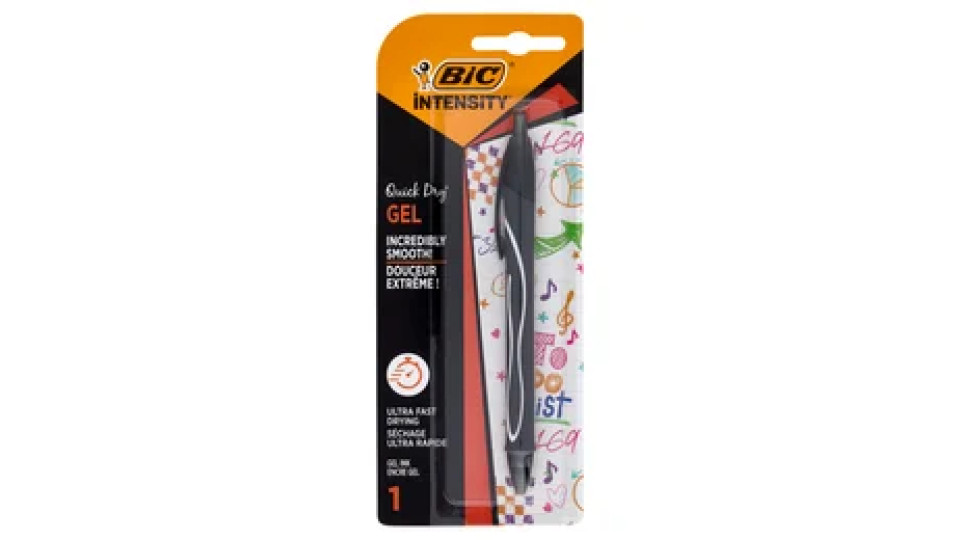 Bic Intensity Quick Dry, Penna Gel Nera, 1 pezzo