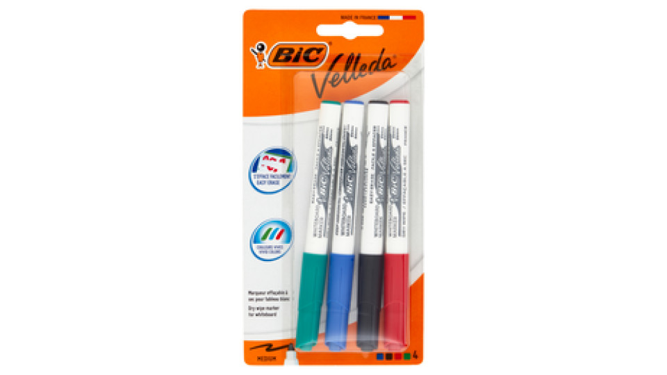 Bic Velleda Marcatore per lavagna bianca 4 pz