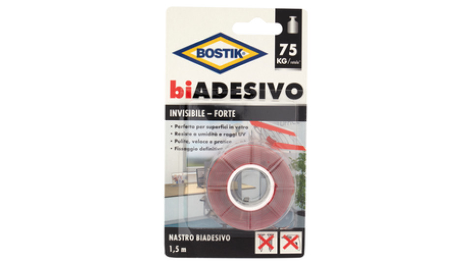 Bostik biAdesivo Invisibile - Forte 1,5 m x 19 mm