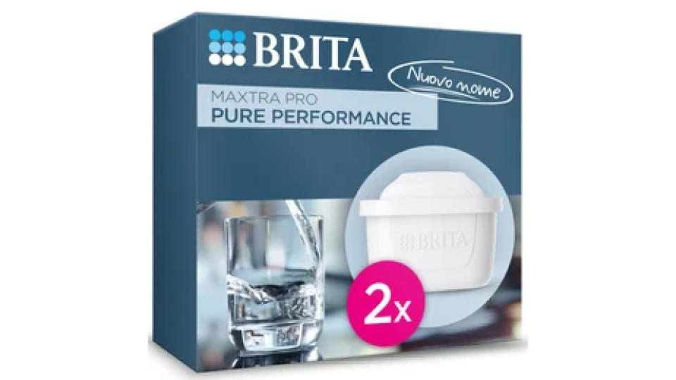 Brita Filtro acqua rubinetto MAXTRA PRO Pure Performance (ex All-in-1) confezione da 2 filtri - Riduce cloro, calcare, PFAS e metalli, filtro originale compatibile con caraffa acqua filtrante