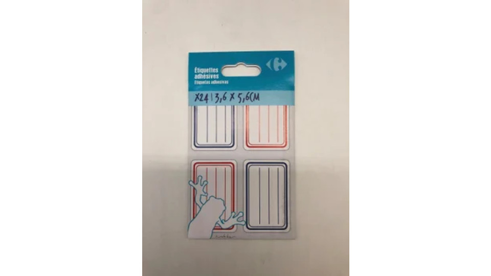 Carrefour 24 Etichette Blu/Rosse 35X56 mm