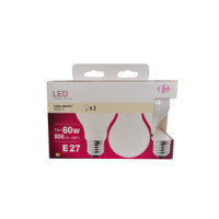 Carrefour 3 led goccia 60W, attacco E27, luce fredda
