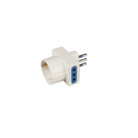 Carrefour Adattatore pluristandard con spina 10A 2P+T, 2 prese 10A 2P+T e 1 presa 10-16A 2P+T(standard italiano 10A e tedesco 16A con terra laterale), IMQ, CE