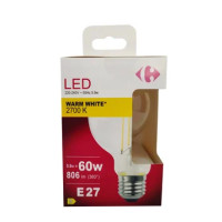Carrefour Led Globo con filamenti 60W,attacco E27,luce calda
