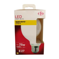 Carrefour Led Globo smerigliata 75W, attacco E27, luce fredda
