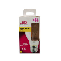 Carrefour Led goccia con filamenti 100W, attacco E27, luce calda