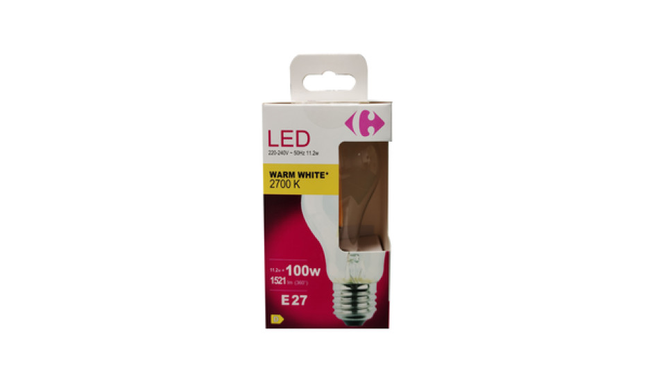 Carrefour Led goccia con filamenti 100W, attacco E27, luce calda