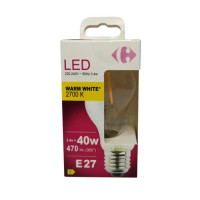 Carrefour Led goccia con filamenti 40W, attacco E27, luce calda