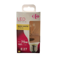 Carrefour Led goccia con filamenti 75W, attacco E27, luce calda