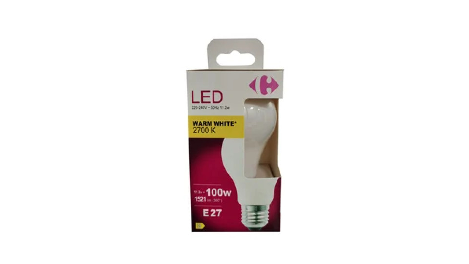 Carrefour Led goccia smerigliata 100W, attacco E27, luce calda