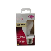 Carrefour Led goccia smerigliata 60W, attacco E27, luce fredda