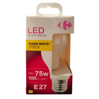 Carrefour Led goccia smerigliata 75W, attacco E27, luce fredda