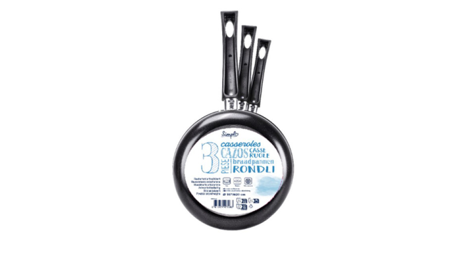 Carrefour Simpl Set Casseruole 14-16-20 cm Antiaderente