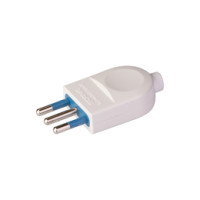 Carrefour Spina 10A 2P+T, uscita cavo assiale, fermacavo isolante a vite, IMQ, CE