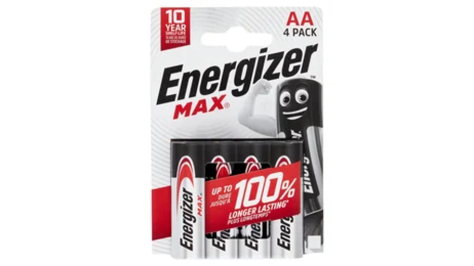 Energizer Max Alkaline AA 4 pz