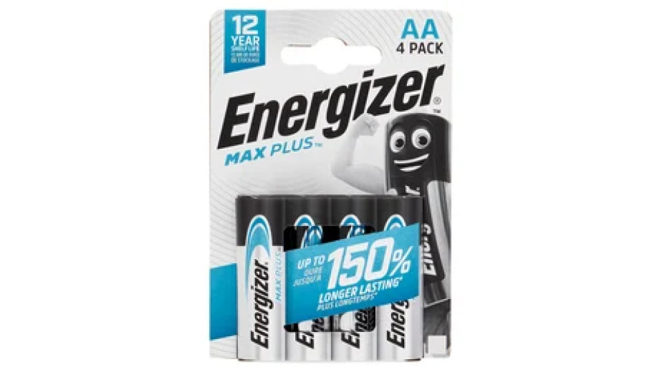 Energizer Max Plus AA Alkaline 4 pz