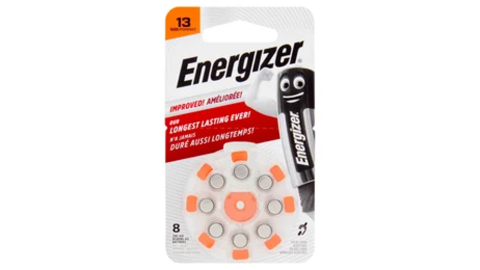 Energizer Pr48 Size 13 Zinc Air Hearing Aid Batteries 8 pz