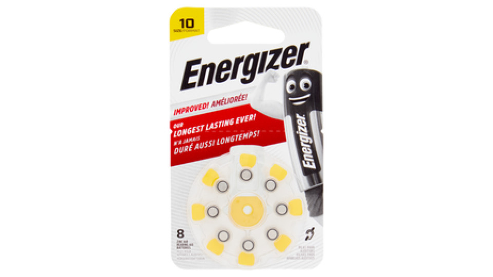 Energizer Pr70 Size 10 Zinc Air Hearing Aid Batteries 8 pz