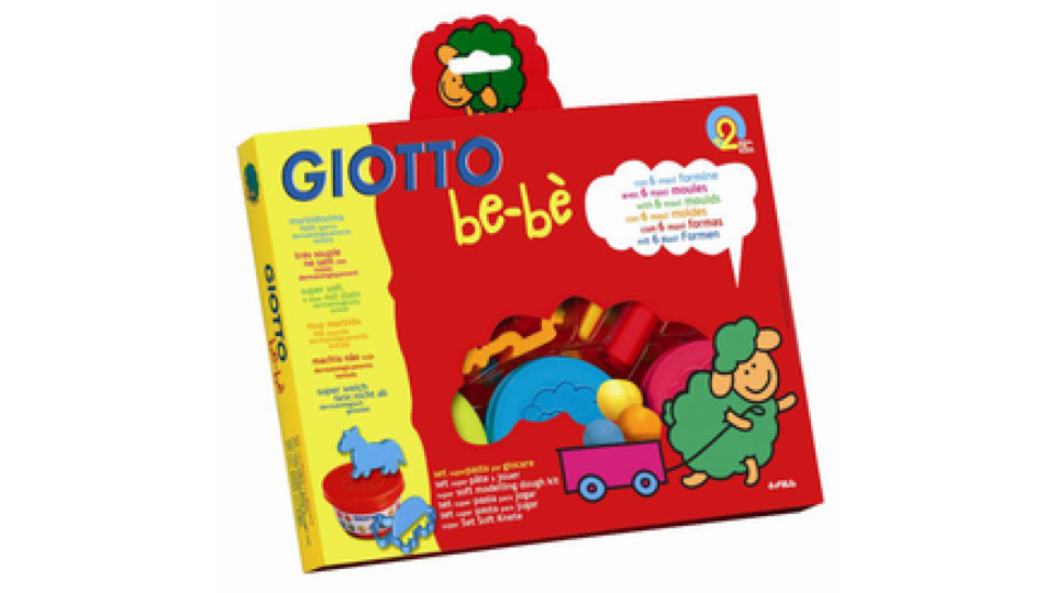 F.I.L.A. Set Pasta Giotto Bebe' - Contiene 3 Barattoli Di Pasta Modellabile, 6 Formine, Mattarello E Coltellino