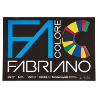 Fabriano Colore 220 g/m² 33x48 cm Monoruvido 5 Colori 25 Fogli