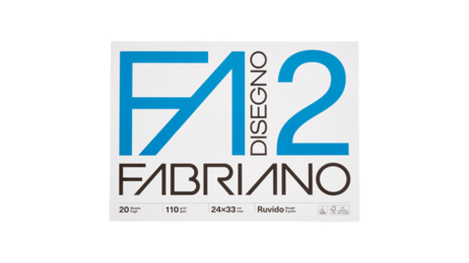 Fabriano Disegno 2 110 g/m² 24x33 cm Ruvido 20 Fogli