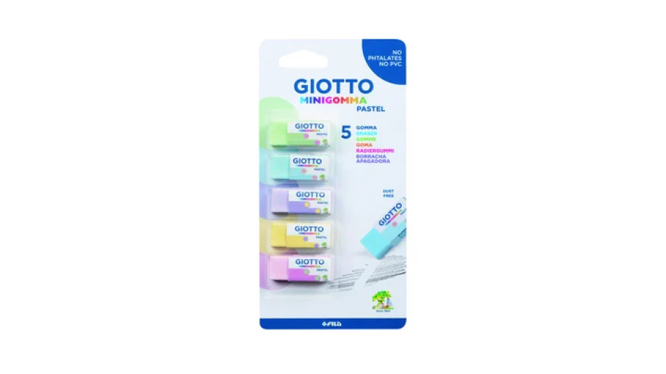 Giotto Minigomma Pastel 5 pz