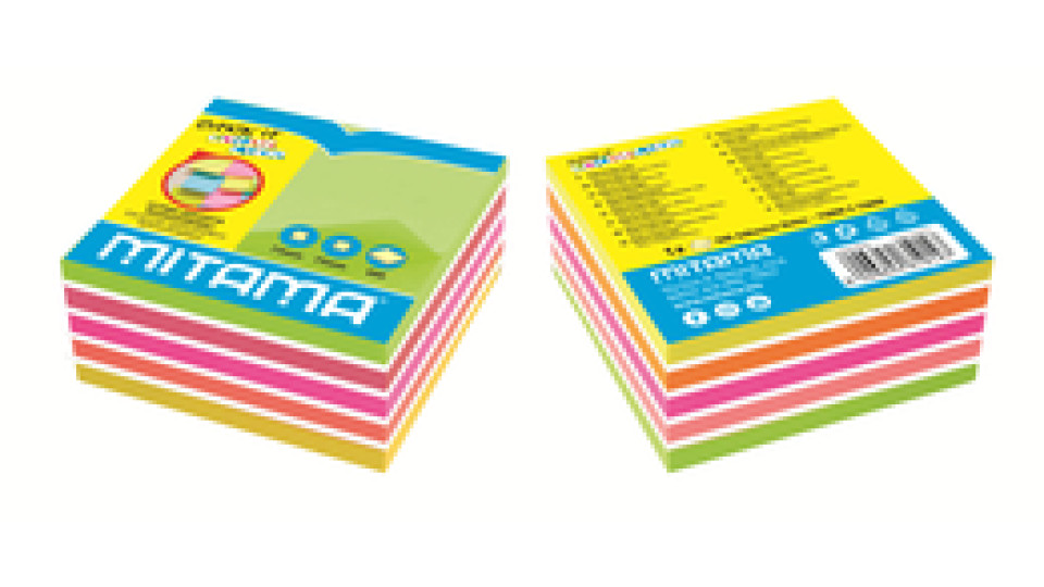 Mitama Cubo fogli adesivi pouch autoadesiva Rettangolo Multicolore 500 fogli Autoadesivo