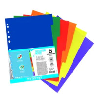 Mitama Separatori in PP 100% Riciclabile Riplastic 6 Tacche Colorate f.to A4