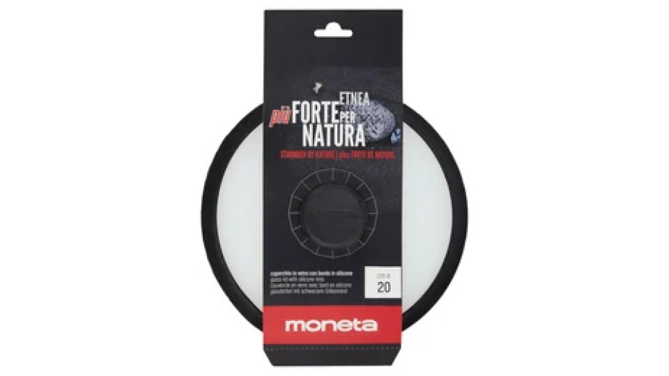 moneta Etnea coperchio in vetro con bordo in silicone cm ø 20