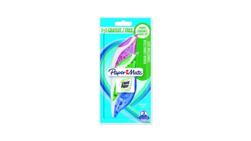 Papermate Dryline Correttore a Nastro 2+1 Pezzi