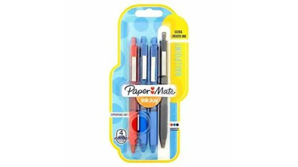 Papermate InkJoy 300 RT Nero, Blu, Rosso Penna a sfera retrattile a clip Medio 4 pz