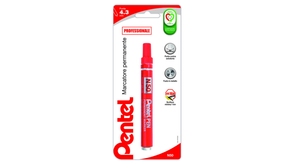 Pentel Pen N50 marcatore permanente rosso 1 pz