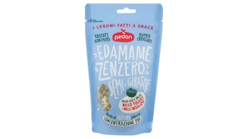 pedon I Legumi Fatti a Snack Edamame & Zenzero con Semi di Girasole 90 g