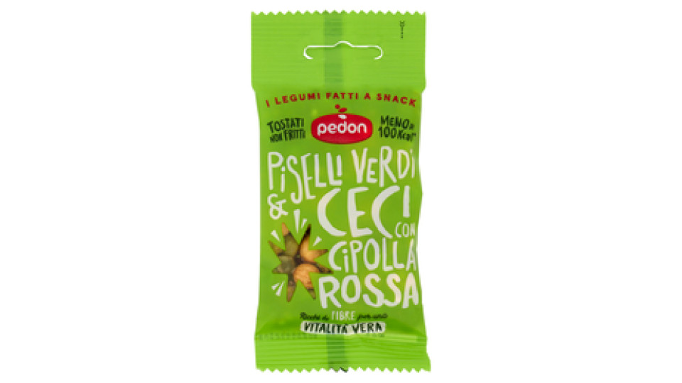 pedon I Legumi Fatti a Snack Piselli Verdi & Ceci con Cipolla Rossa 20 g