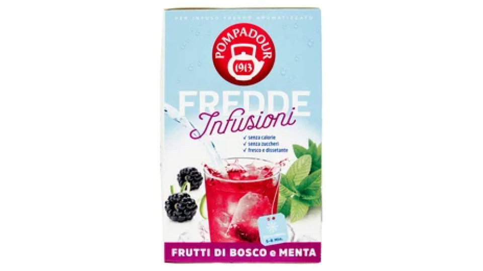 Pompadour Fredde Infusioni Frutti di Bosco e Menta 18 x 2,5 g